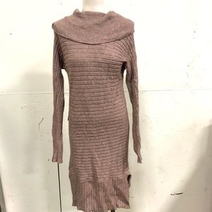 Solutions Turtleneck Long Sleeve Sweater Dress